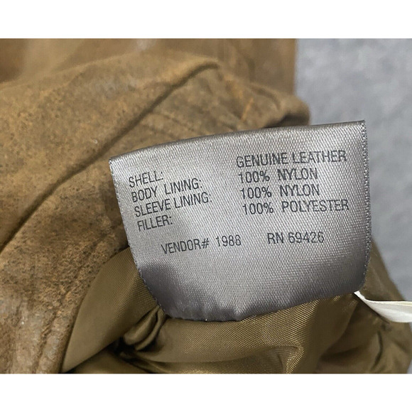 Vtg Wilsons Leather Motorcycle Bomber‎ Jacket Mens Sz L Cognac Brown 80's - Picture 8 of 16